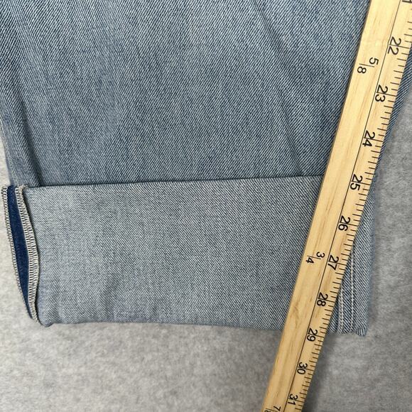 Good American Good Standard Barrel Jeans 14 Indigo High-Rise Wide Tapered Cuffed - Picture 12 of 13